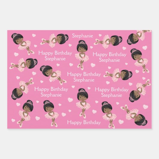 Zwarte Ballerina Wrapping Paper Sheets (Voorkant 2)