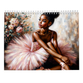 Zwarte Ballerina's Ballet Kunst Kalender