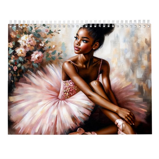 Zwarte Ballerina's Ballet Kunst Kalender (Achterkant)