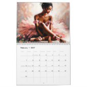 Zwarte Ballerina's Ballet Kunst Kalender (Feb 2027)