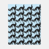 Zwarte Ballet Borzoi Print Pluche Fleece Deken (Voorkant)