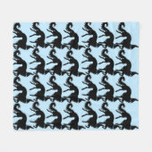 Zwarte Ballet Borzoi Print Pluche Fleece Deken (Voorkant (Horizontaal))