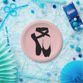 Zwarte ballet pointe schoenen papieren bordje (Feest)