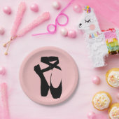 Zwarte ballet pointe schoenen papieren bordje (Feest)