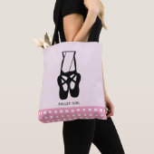 Zwarte balletdippers en een gekleurd balletmeisje tote bag (Dichtbij)