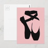 Zwarte balletpuntenschoenen briefkaart (Voorkant / Achterkant)