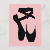 Zwarte balletpuntenschoenen briefkaart (Voorkant)