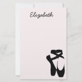 Zwarte balletpuntenschoenen briefpapier (Voorkant)