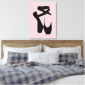 Zwarte balletpuntenschoenen canvas afdruk (Insitu (Slaapkamer))