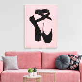 Zwarte balletpuntenschoenen canvas afdruk (Insitu (Woonkamer))