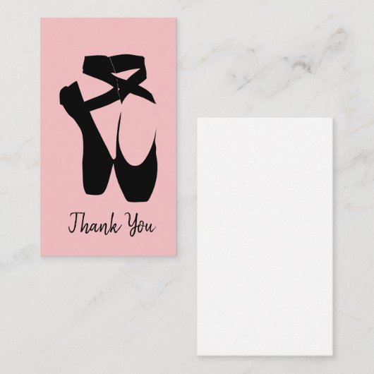 Zwarte balletpuntenschoenen notitiekaartje (Voorkant / Achterkant)