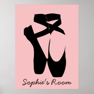 Zwarte balletpuntenschoenen poster
