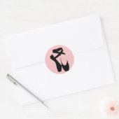 Zwarte balletpuntenschoenen ronde sticker (Envelop)