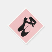 Zwarte balletpuntenschoenen servet (Hoek)