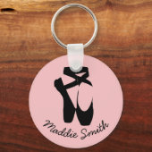 Zwarte balletpuntenschoenen sleutelhanger (Voorkant)