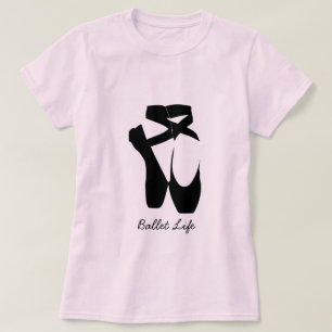 Zwarte balletpuntenschoenen t-shirt