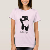 Zwarte balletpuntenschoenen t-shirt (Voorkant)