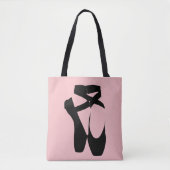 Zwarte balletpuntenschoenen tote bag (Voorkant)