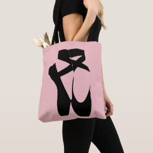 Zwarte balletpuntenschoenen tote bag