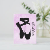 Zwarte balletschoenen en gekleurd briefkaart (Staand voorkant)