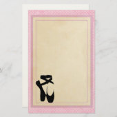 Zwarte balletschoenen en gekleurd briefpapier (Voorkant / Achterkant)