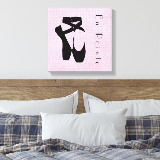Zwarte balletschoenen en gekleurd canvas afdruk (Insitu (Slaapkamer))