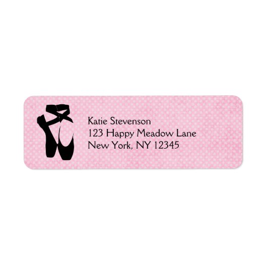 Zwarte balletschoenen en gekleurd etiket (Voorkant)