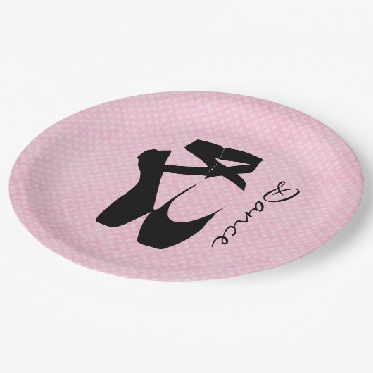 Zwarte balletschoenen en gekleurd papieren bordje (Gekanteld)