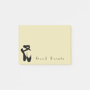 Zwarte balletschoenen en gekleurd post-it® notes