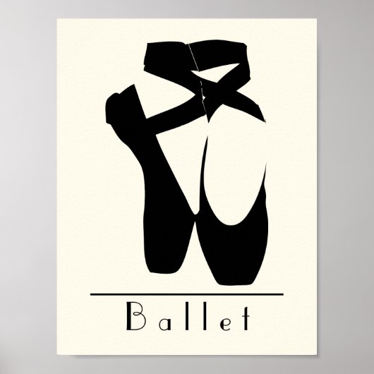 Zwarte balletschoenen en gekleurd poster (Voorkant)