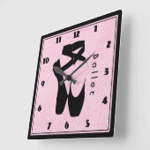 Zwarte balletschoenen en gekleurd vierkante klok (Hoek)