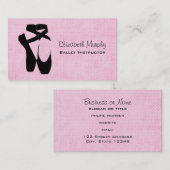 Zwarte balletschoenen en gekleurd visitekaartje (Voorkant / Achterkant)
