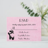 Zwarte balletschoenen en pointe RSVP Kaartje (Staand voorkant)