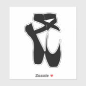 Zwarte balletschoenen silhouet illustratie sticker (Vel)