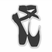 Zwarte balletschoenen silhouet illustratie sticker (Voorkant)