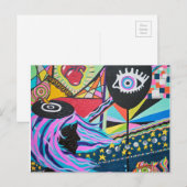 Zwarte ballon briefkaart (Voorkant / Achterkant)