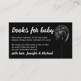 Zwarte ballon - zwarte Glitz-boeken voor Baby Informatiekaartje
