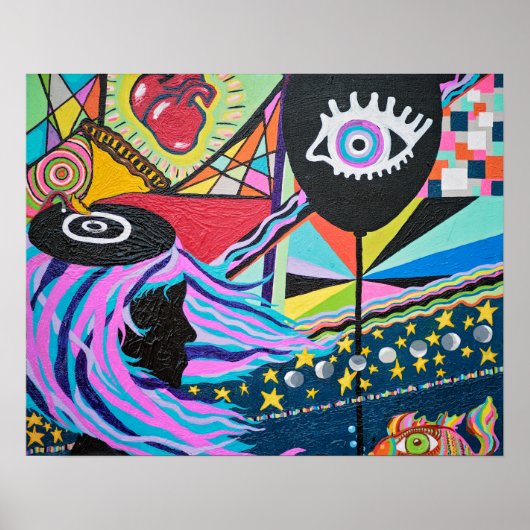 Zwarte ballonafdrukken poster (Voorkant)