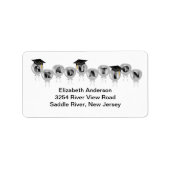 Zwarte ballonnen Afstuderen Adresetiketten Etiket (Voorkant)