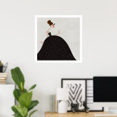 Zwarte Ballroom woensdag feestjurk Poster (Thuiskantoor)