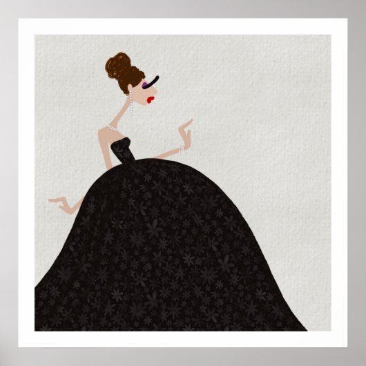 Zwarte Ballroom woensdag feestjurk Poster (Voorkant)