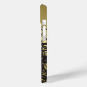 Zwarte bamboe bladeren op goud moderne minimalisti Case-Mate iPhone case (Achterkant / Links)