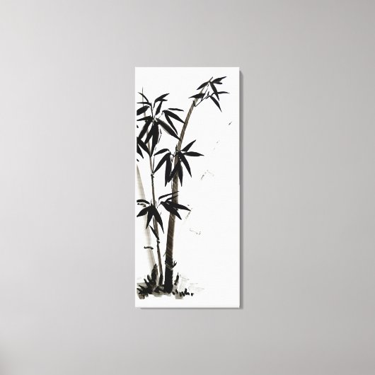 Zwarte bamboe - inkt canvas afdruk (Voorkant)