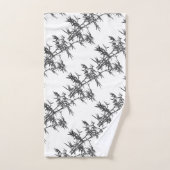 Zwarte bamboe op wit bad handdoek (Handdoek)