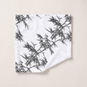 Zwarte bamboe op wit bad handdoek (Wasdoekje)