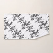 Zwarte bamboe op wit bad handdoek (Handdoek)