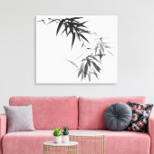 Zwarte Bamboetak Canvas Afdruk (Insitu (Woonkamer))