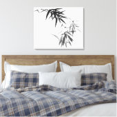 Zwarte Bamboetak Canvas Afdruk (Insitu (Slaapkamer))