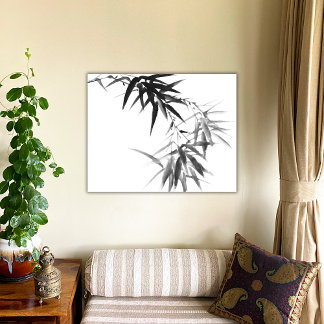 Zwarte Bamboetak Canvas Afdruk