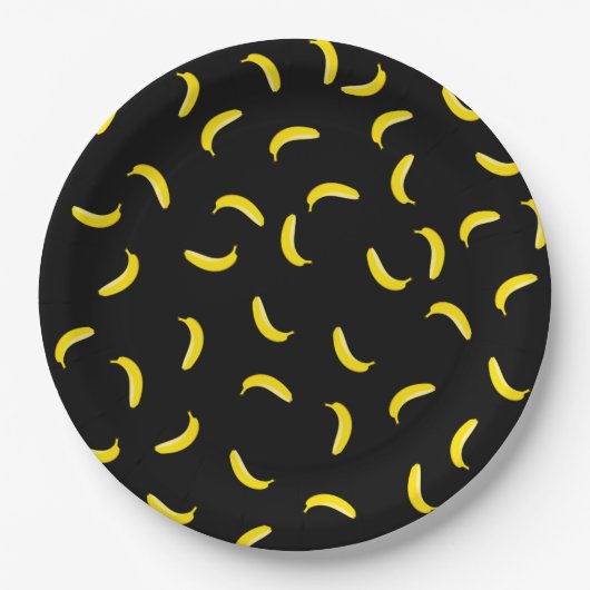 Zwarte banaan papieren bordje (Voorkant)